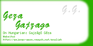 geza gajzago business card