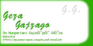 geza gajzago business card